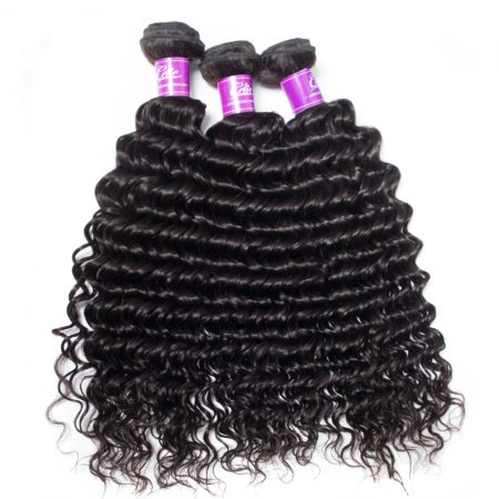 Deep wave Hair 3 Bundles With 6x6 Lace Closure