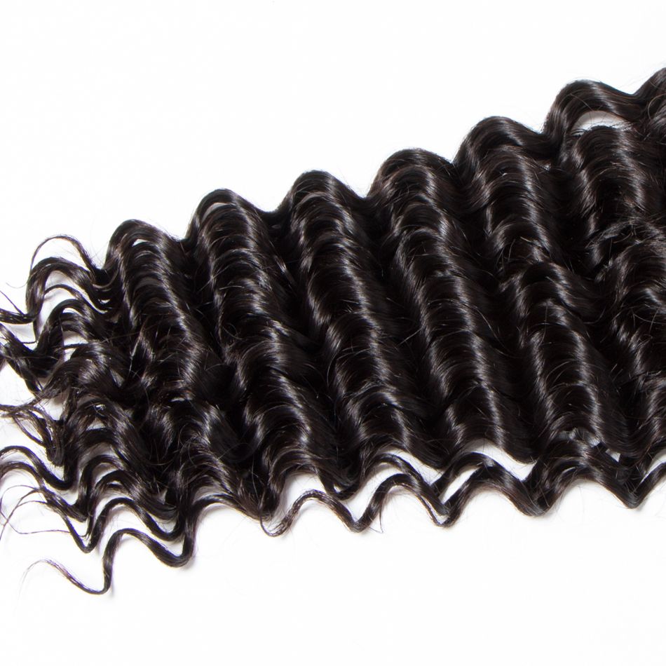 Deep wave Hair 3 Bundles With 6x6 Lace Closure