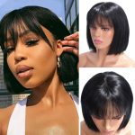 Full lace bob wig with bang