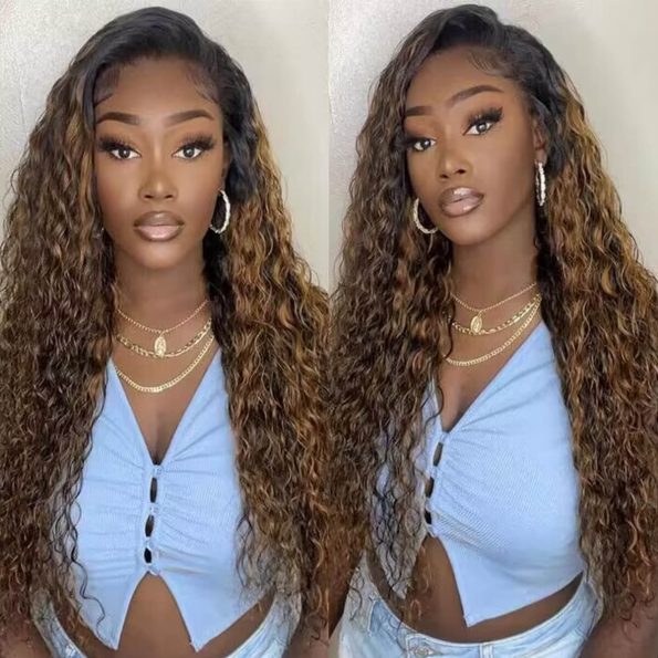 hd lace highlight water wave wig