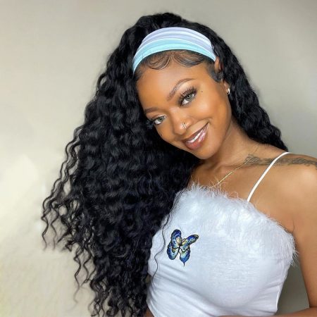Headband Wig Loose Deep Wave Human Hair Wig For Black Women 150% Density
