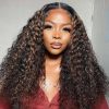 highlight water wave lace front wig