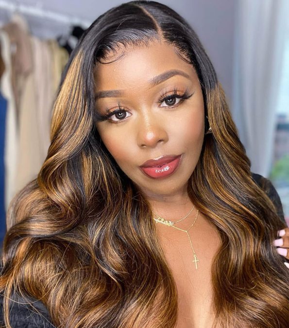highlight body wave lace front wig