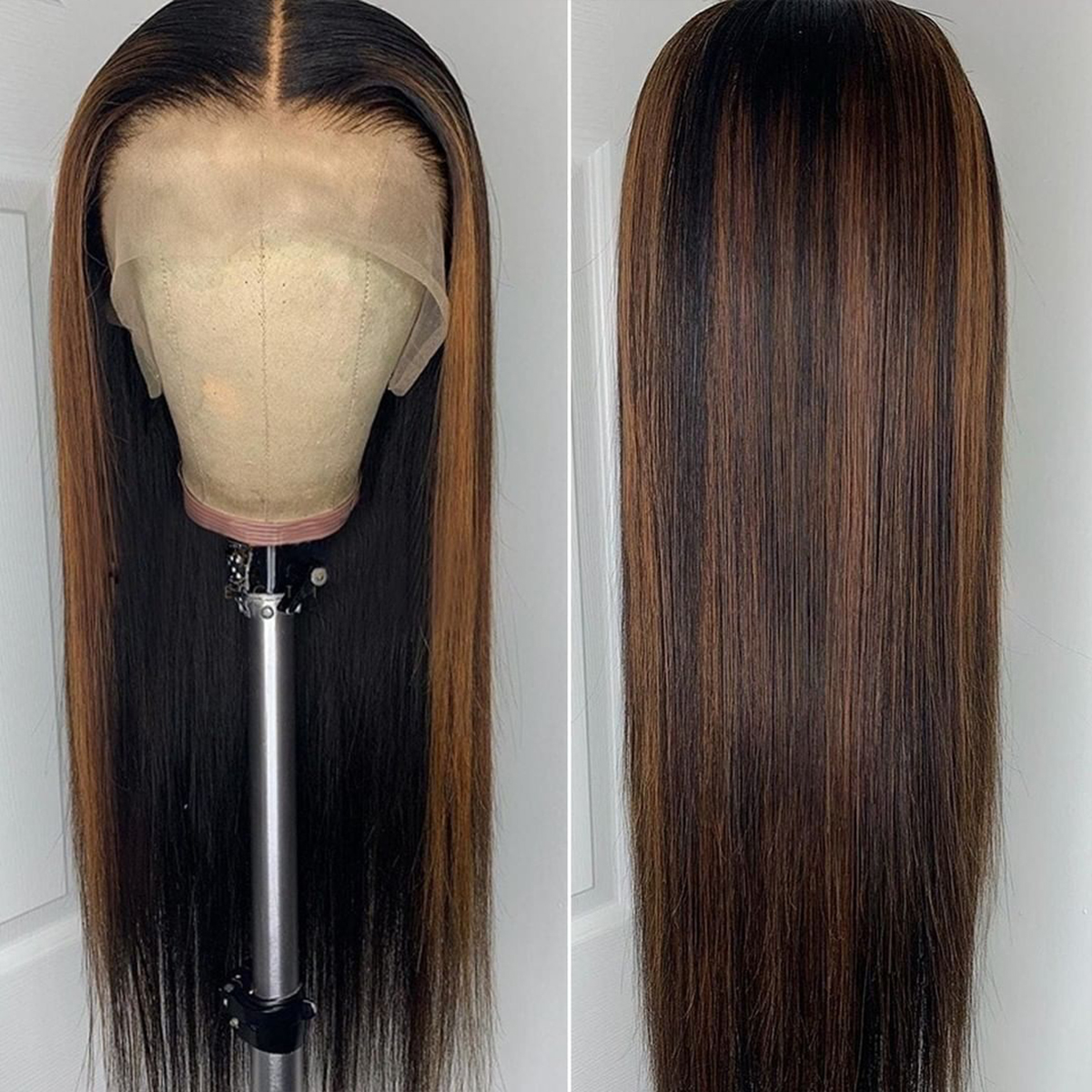 highlight straight lace frontal wig