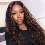 highlight water wave lace front wig