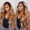 honey blonde body wave wig