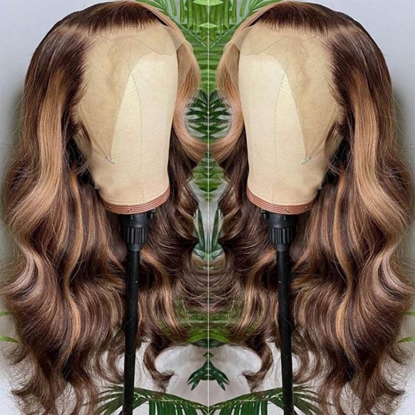 honey blonde highlight glueless wig (1)