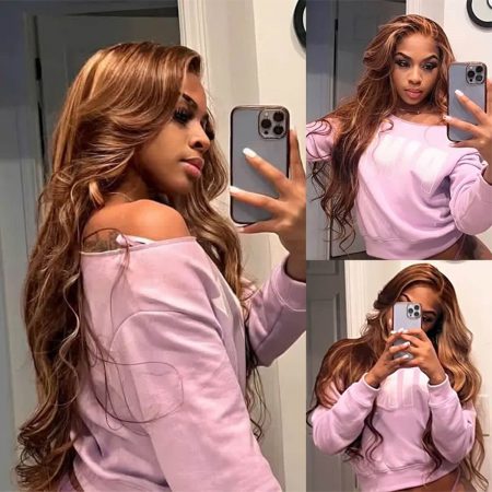honey blonde highlight wig glueless wig