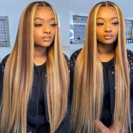 honey blonde lace front wig