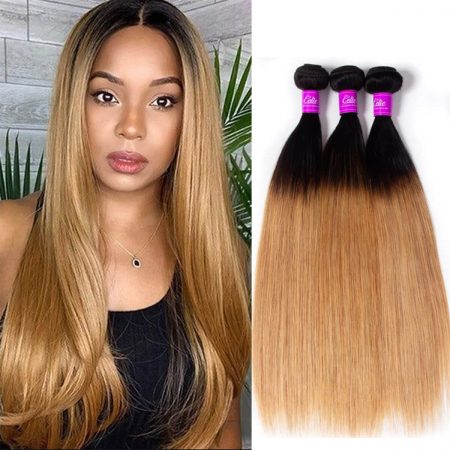 honey blonde ombre color straight hair