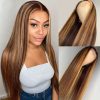 honey blonde straight lace front wigs