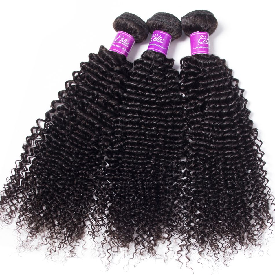 Kinky Curly 3 Bundles With Closure