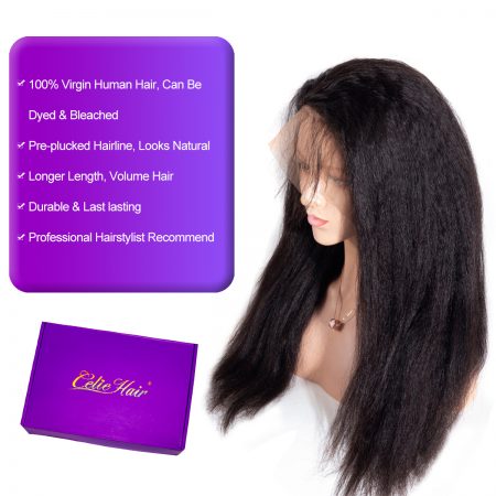 kinky straight 360 lace wigs
