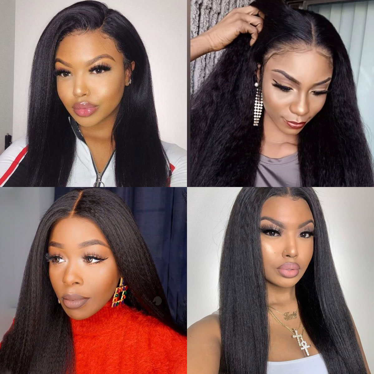 kinky straight 360 lace wigs