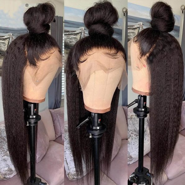 kinky straight lace front wig 4
