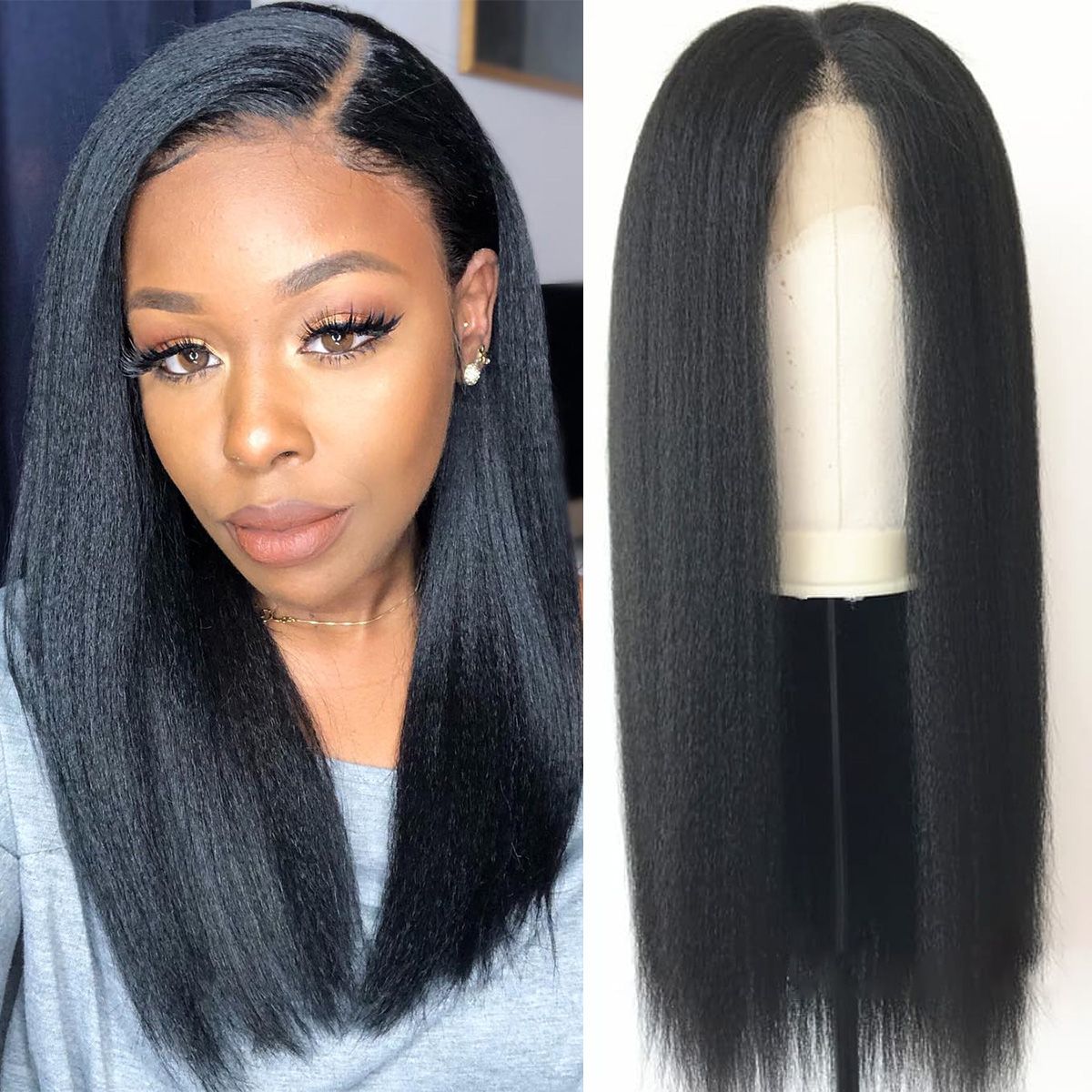 Kinky Straight 13x4 Lace Front Wig