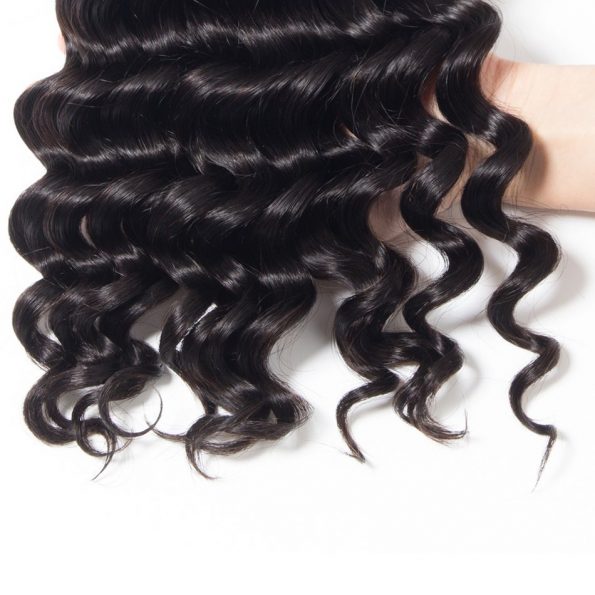 Loose Deep Wave 3 Bundles With Transparent Closure