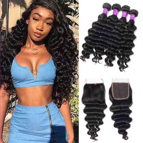 loose deep wave bundles with closure