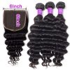 Loose Deep wave Hair 4 Bundles With 6x6 Lace Closure