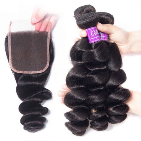 Loose Wave 3 Bundles With Closure