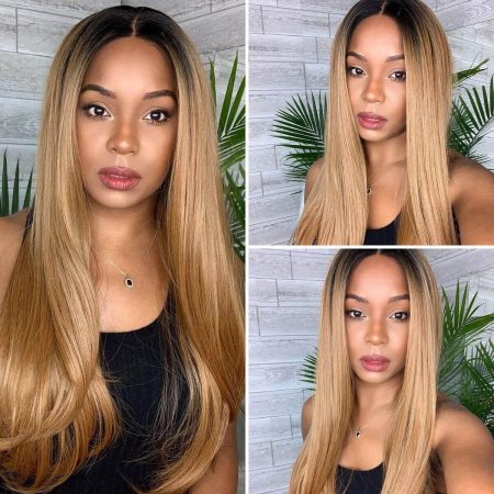 ombre straight lace front wig