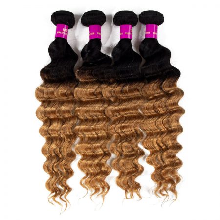 1B/27 Loose deep wave Hair 3 Bundles With Closure