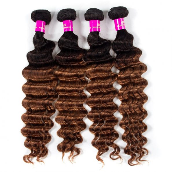 1B/30 Loose deep wave Hair 3 Bundles With Closure