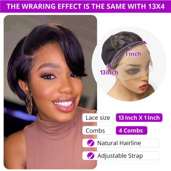 pixie cut 8 inch straight wig (2)