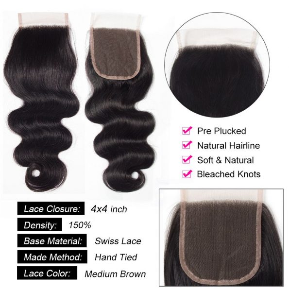 Body Wave 3 Bundles With Closure