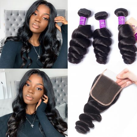 Loose Wave 3 Bundles With Closure