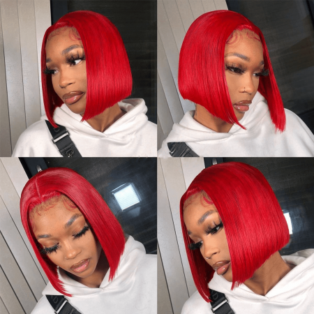 red bob wig