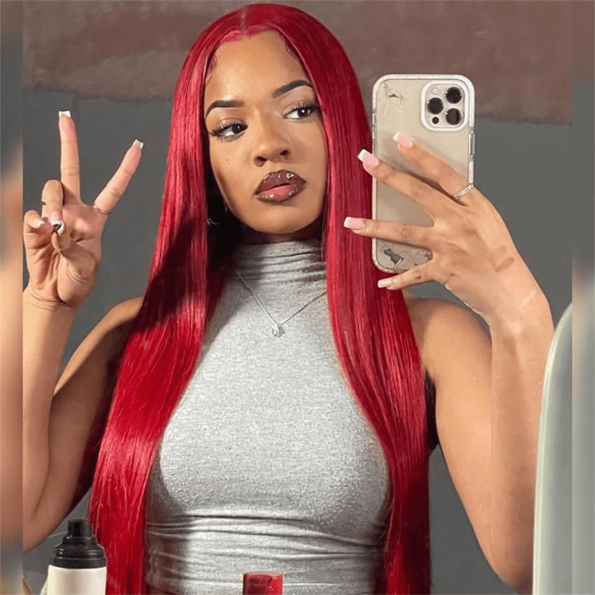 red hair straight lace front wig (2)