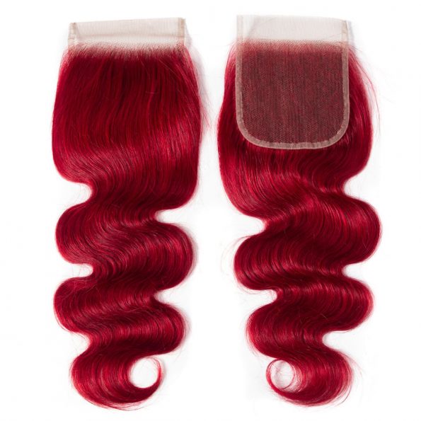 Red Body Wave 3 Bundles With Closure