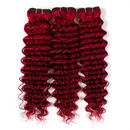 Red Deep Wave 3 Bundles With Closure