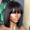 minimalist lace bob wig with bang wear go wig (1)