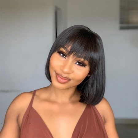 straight bob wigs with bang