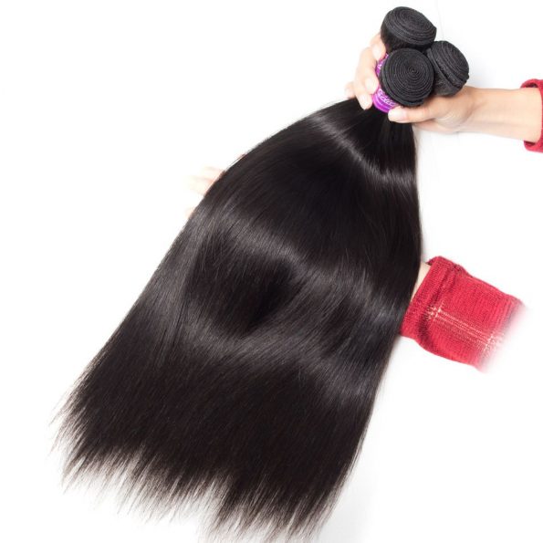 Peruvian Straight Hair 3 Bundles With Closure