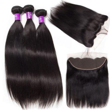 Straight Hair 3 Bundles With Frontal