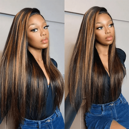 straight highlight hair