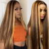 honey blonde lace front wig