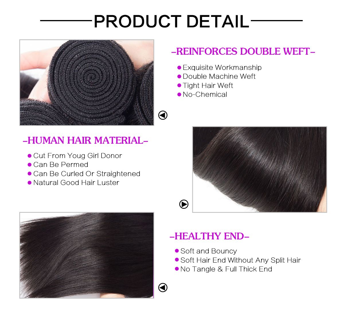 Straight Hair 4 Bundles With Closure