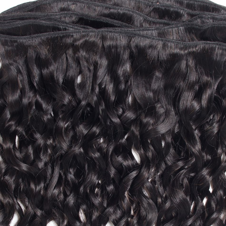 water wave Hair 3 Bundles With 6x6 Lace Closure
