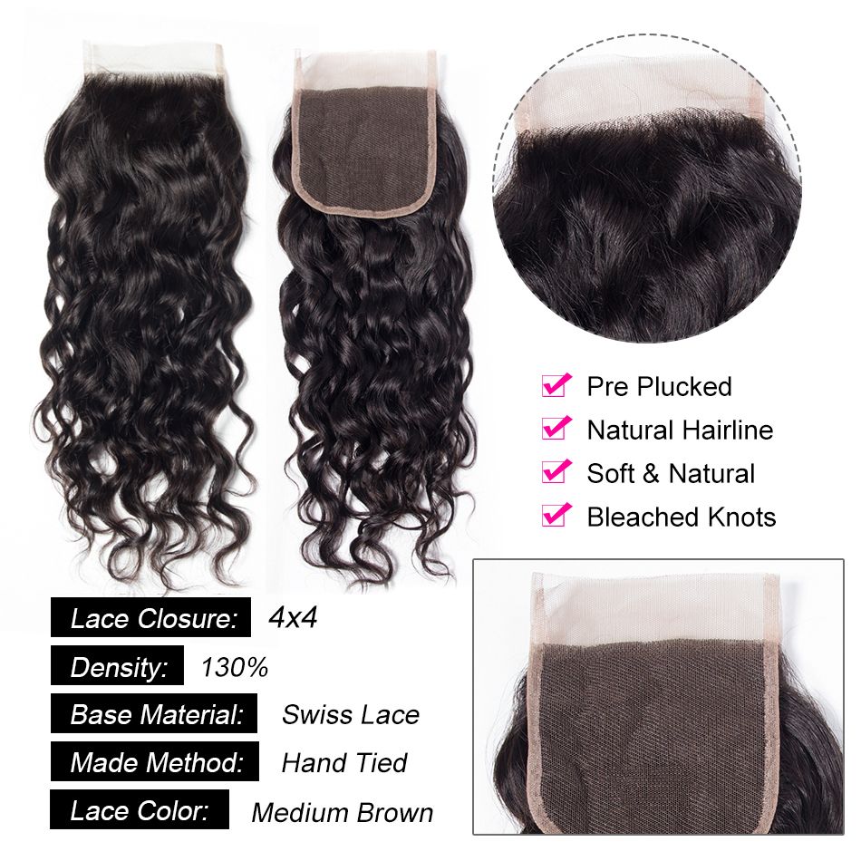 Water Wave 4 Bundles With Closure