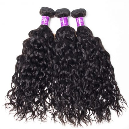 water wave Hair 3 Bundles With 6x6 Lace Closure