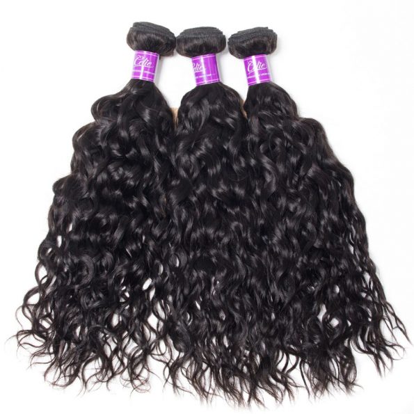 water wave Hair 3 Bundles With 6×6 Lace Closure