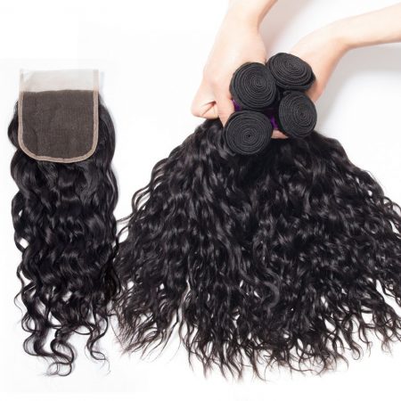 Water Wave 4 Bundles With Closure