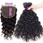 water wave Hair 3 Bundles With 6×6 Lace Closure