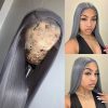 straight colored human hair wig