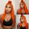 straight colored human hair wig