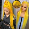 straight colored human hair wig